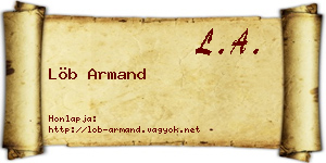 Löb Armand névjegykártya